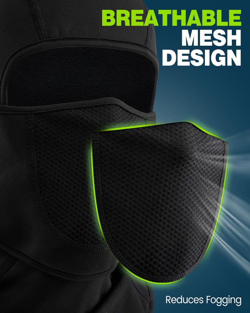 JOEYOUNG Balaclava Face Mask with Breathable Mesh, Moveable Design Ski Mask for Winter Cold Weather Ski Snowboarding Working Men Women Black - Image 3