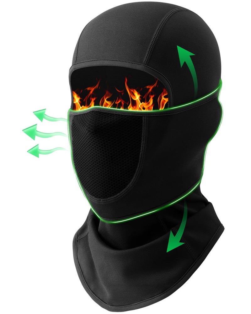 JOEYOUNG Balaclava Face Mask with Breathable Mesh, Moveable Design Ski Mask for Winter Cold Weather Ski Snowboarding Working Men Women Black - Image 1