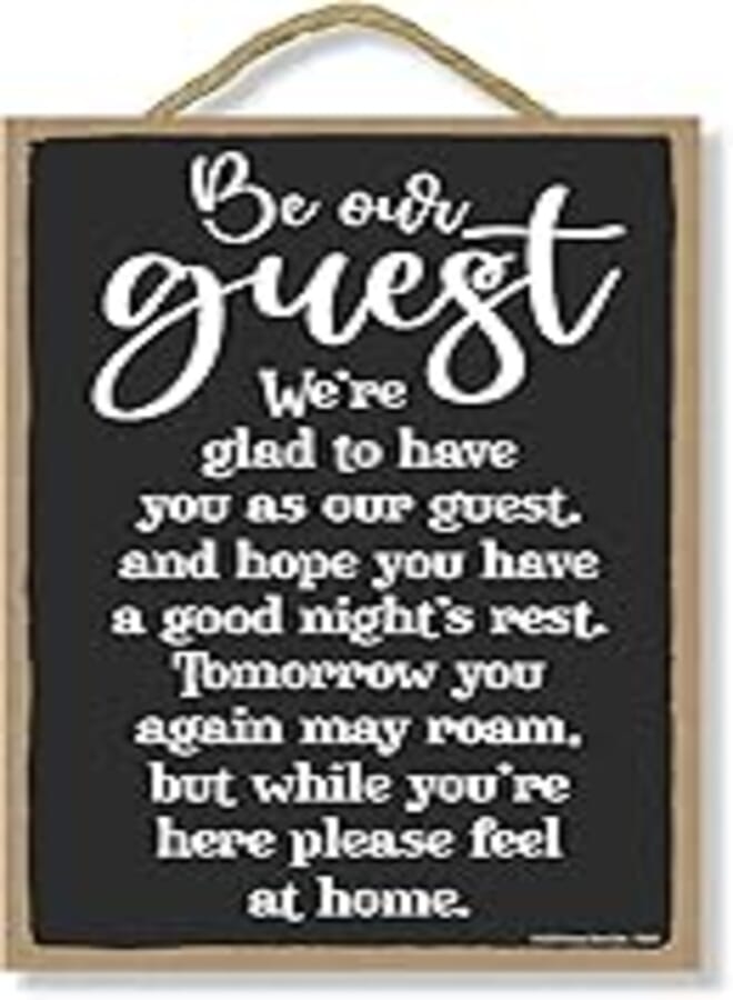 Honey Dew Gifts, Be Our Guest, Guest Room Wall Decor, Home Decor Signs, Guest Room Signs, Guest Bedroom Wall Decor, 7 Inches by 10.5 Inches, Room Signs, Guest Room
