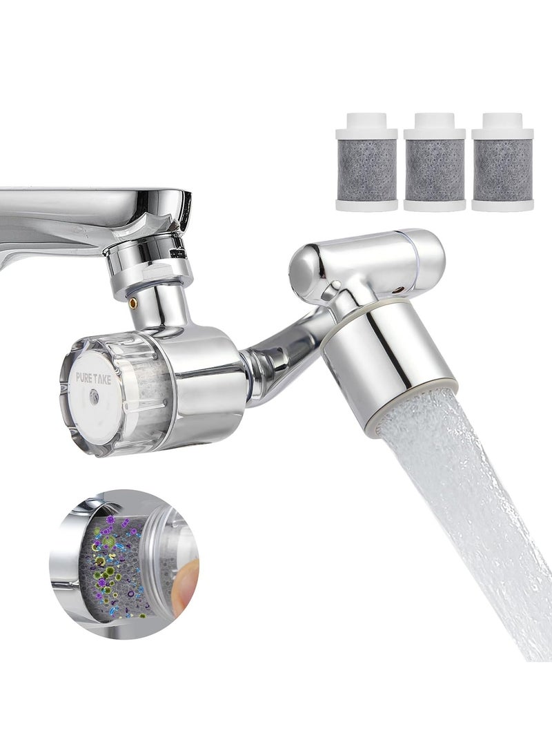 Water Filter for Sink Faucet,1080° Rotating Tap Extender, Remove Chlorine, Taste,Odor More Than 99% Relieve Dry, Rough&Itchy Senstive Skin for Bathroom Face Wash