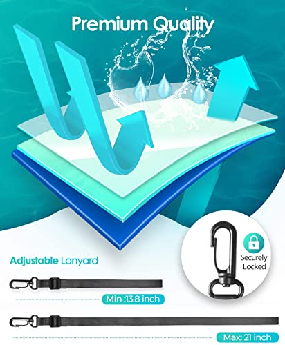 Hiearcool حقيبة هاتف مقاومة للماء من هيراكول، حقيبة جافة تحت الماء لجهاز آيفون 17 16 15 14 13 برو ماكس XS بلس حتى 8.3"، غلاف هاتف IPX8 لأساسيات السفر البحرية - أسود وشفاف - عبوة من 2 - Image 3