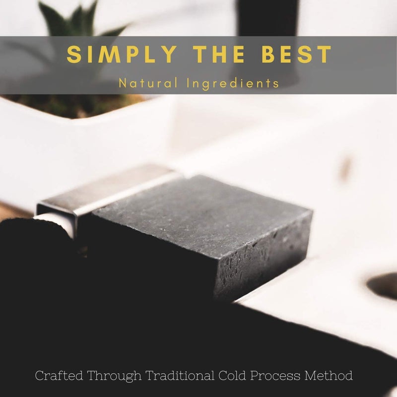 The Yellow Bird Dead Sea Mud Soap Bar - With Exfoliating Pumice Scrub & Detoxifying Charcoal. Organic & Natural Essential Oils. Made in USA for Men and Women. Face, Hand, Body Soap - Image 4