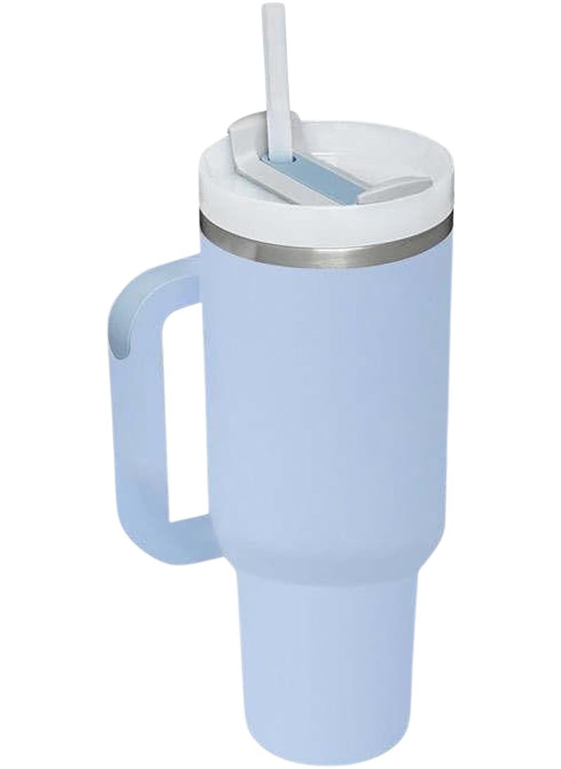 Generic - Tumbler with Straw Lid and Handle, 1200ml Tumbler with Handle and Straw Lid, Vacuum Insulated Travel Mug with Handle, Stainless Steel Coffee Cup, Leakproof Water Bottle for Hot Ice Drinks (multicolor) - Image 1
