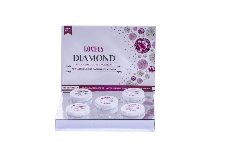 LOVELY Diamond Cellular Facial Kit Luminous and Radiant Complexion Blend of Herbs Extract 100 Grams - Image 1