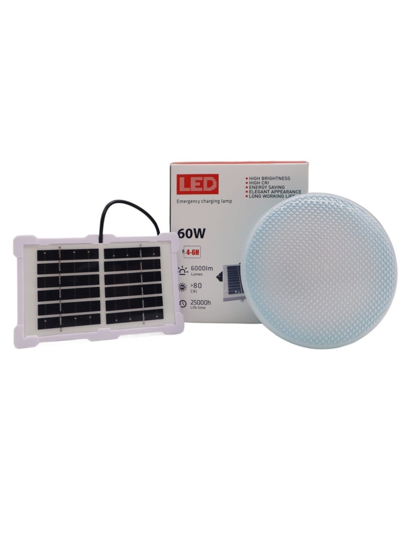 Yuwell 60W Solar Camping Light Usb Charging Light Rechargeable Bulb Solar Tent Lamp Light Bulb With Solar Panel Emergency Bulb IP20 Waterproof Solar Light - Image 1
