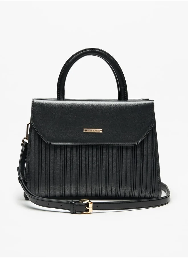 سيليست Women's Pleated Satchel Bag with Top Handle and Detachable Strap