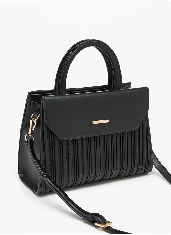 سيليست Women's Pleated Satchel Bag with Top Handle and Detachable Strap
