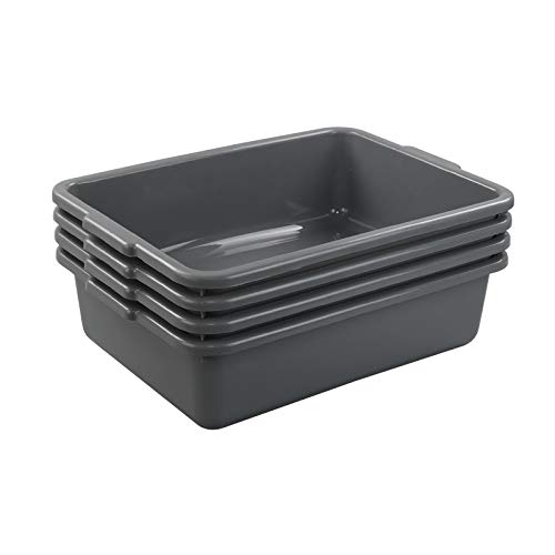 Xowine 4-Pack 13 L Gray Commercial Bus Tubs, Utility Bus Boxes - Image 1