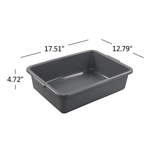 Xowine 4-Pack 13 L Gray Commercial Bus Tubs, Utility Bus Boxes - Image 2