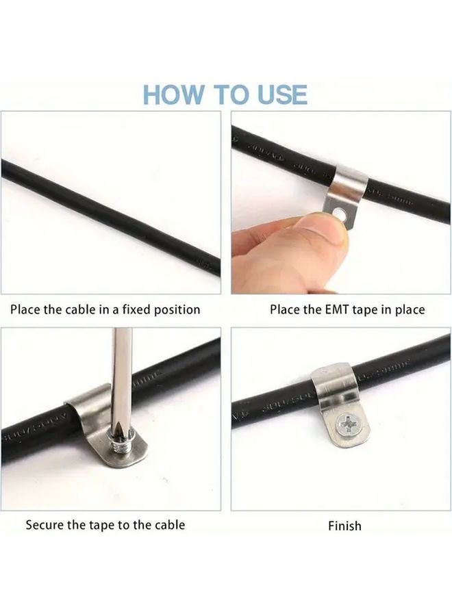 50pcs Zinc Plated Single Hole Pipe Clamp Cable Clamps Heavy Duty Electrical Conduit Straps - Image 4