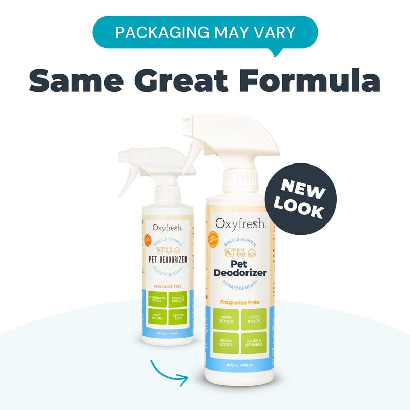 Oxyfresh أوكسي فريش مزيل روائح الحيوانات الأليفة الفاخر - وداعًا لروائح الكلاب والقطط الكريهة - غير سامة - مثالي لأسرة الكلاب، والسجاد، وصناديق فضلات القطط وأي مكان ذو رائحة كريهة، 16 أونصة. - Image 2