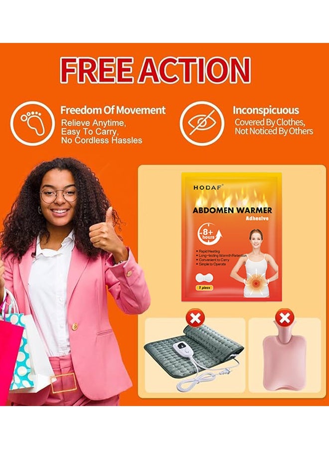 Hodaf Abdomen Warmer Adhesive, Heat Patches for Period Pain Relief & Period Cramps, Portable Menstrual Heating Pad, Air-Activated Adhesive Heating Patches for Cramps, Suitable for All Skin Types (5 Piece) - Image 5