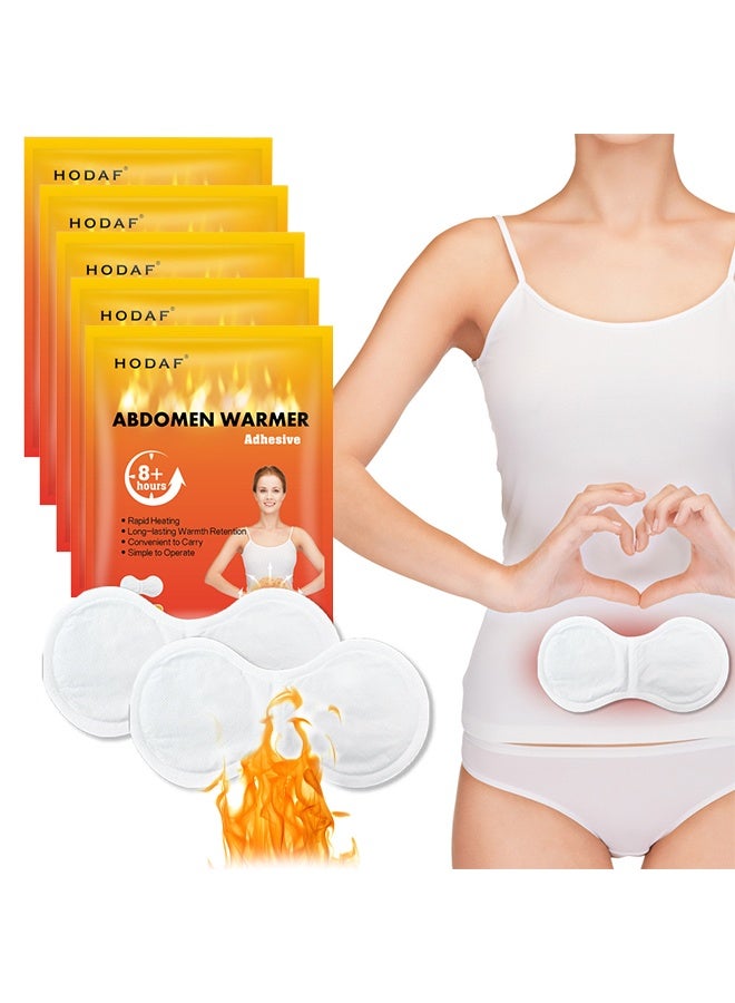 Hodaf Abdomen Warmer Adhesive, Heat Patches for Period Pain Relief & Period Cramps, Portable Menstrual Heating Pad, Air-Activated Adhesive Heating Patches for Cramps, Suitable for All Skin Types (5 Piece) - Image 1