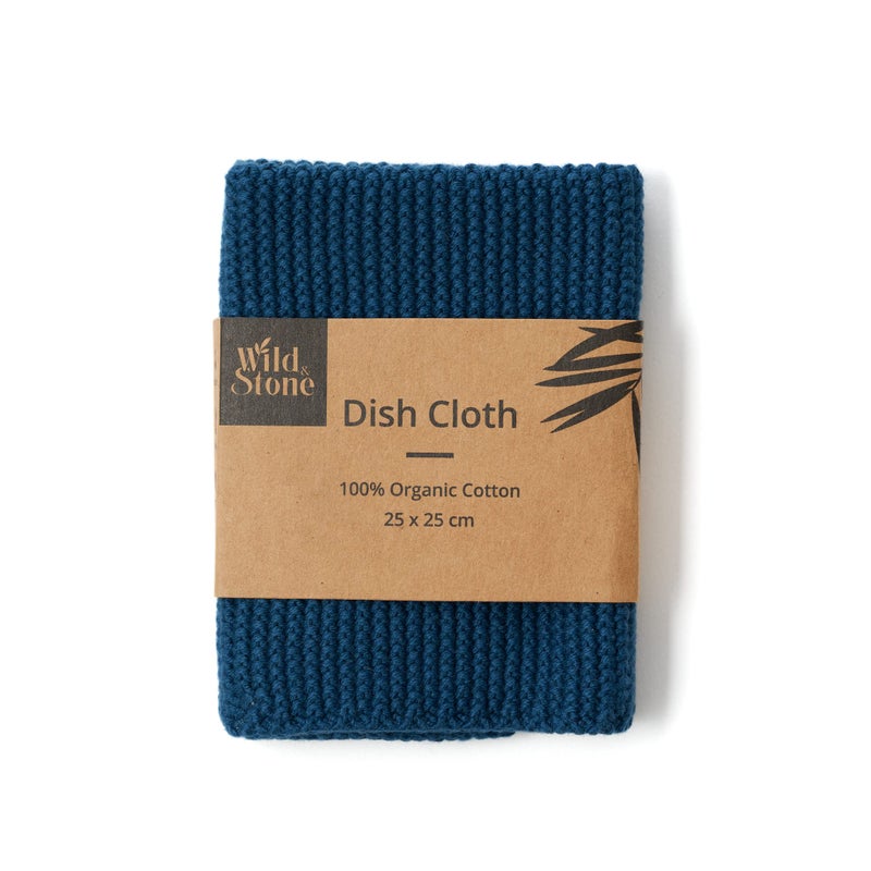 Wild Stone Wild & Stone | Organic Cotton Dish Cloth | Eco-Friendly Kitchen Cloth | Biodegradable & Compostable Cleaning Cloth | Moss Green - Image 1