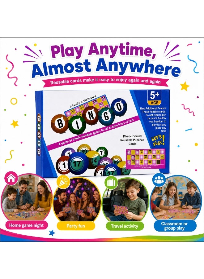 Bingo Game for Kids & Families with Reusable Punched Cards - Ages 5+ - Image 4
