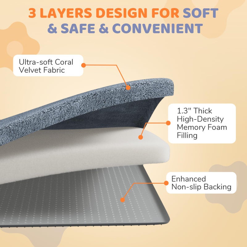 Omzer Baby Play Mat for Floor: Soft & Safe - 1.3'' Thick Foam Playpen Mat with Machine Washable Removable Coth Cover for Tummy Time- Non Slip Crawling Pad for Toddler,Infant,Kids(Grey, 47''x 47'') - Image 5