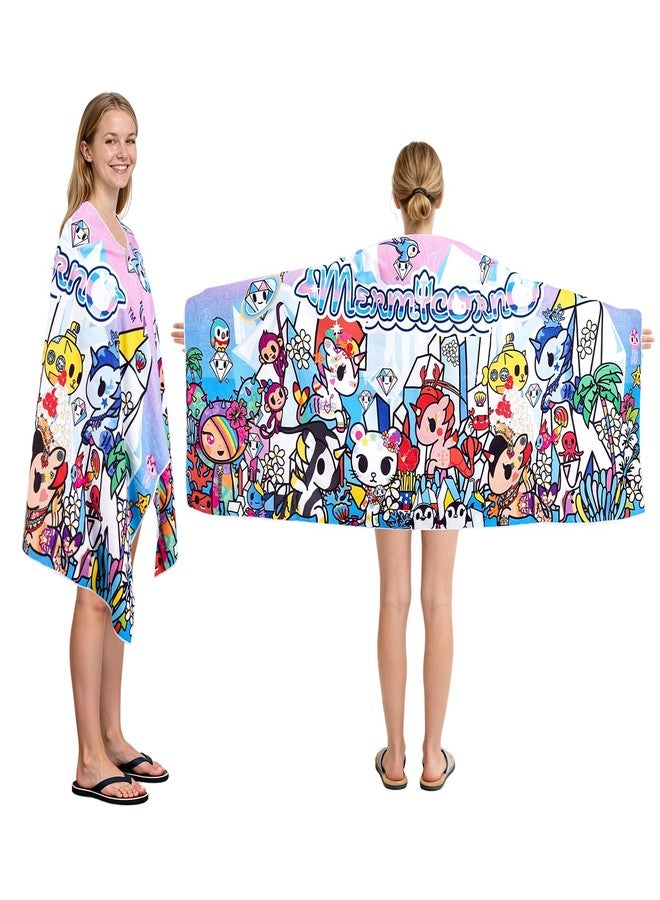 tokidoki Unicorno Beach Towel, 59 X 27 Inch Large Microfiber Beach Towel, Sand Free Quick Dry Towel Soft Bath Towel for Women Swimming Travel - Image 1