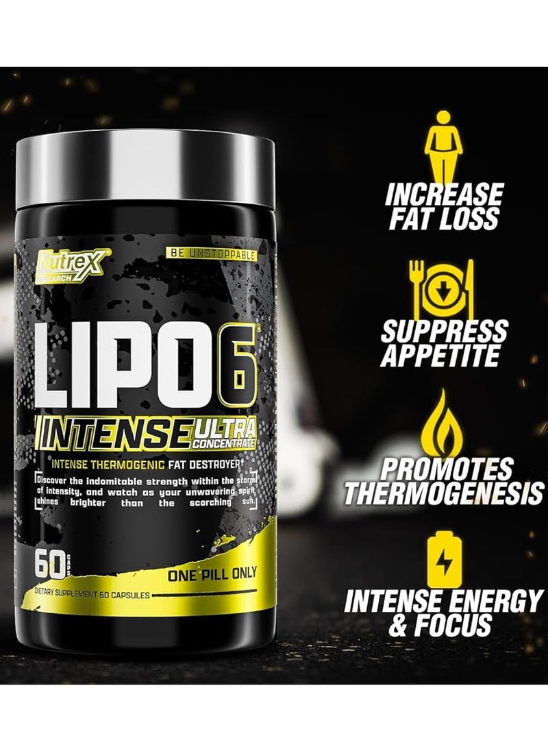 Nutrex Research Lipo 6 Intense Ultra Concentrate - 60 Capsules  - Image 2