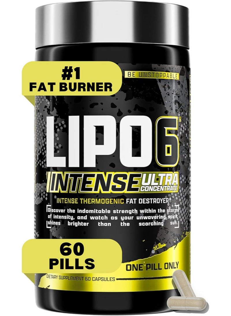 Nutrex Research Lipo 6 Intense Ultra Concentrate Thermogenic Belly Fat Burner for Men and Women | Diet Weight Loss Supplement and Appetite Suppressant- 60 Capsules - Image 1