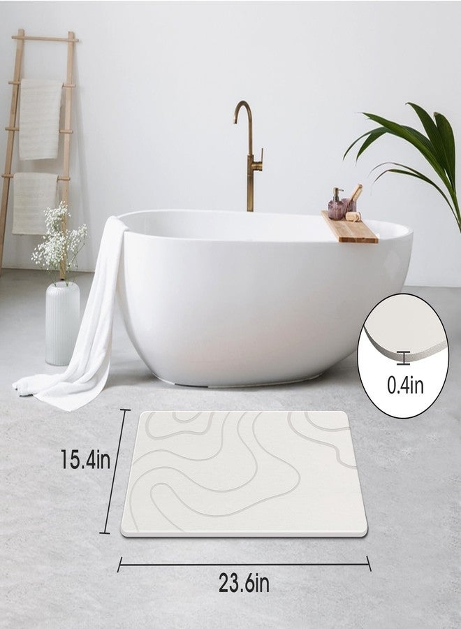 ZIKIBL Stone Bath Mat Diatomaceous Earth Shower Mat Non-Slip Super Absorbent Diatomite Stone Mats for Bathroom Floor/Ktichen Cuonter Quick-Drying Easy to Clean (24''*16''White) - Image 3