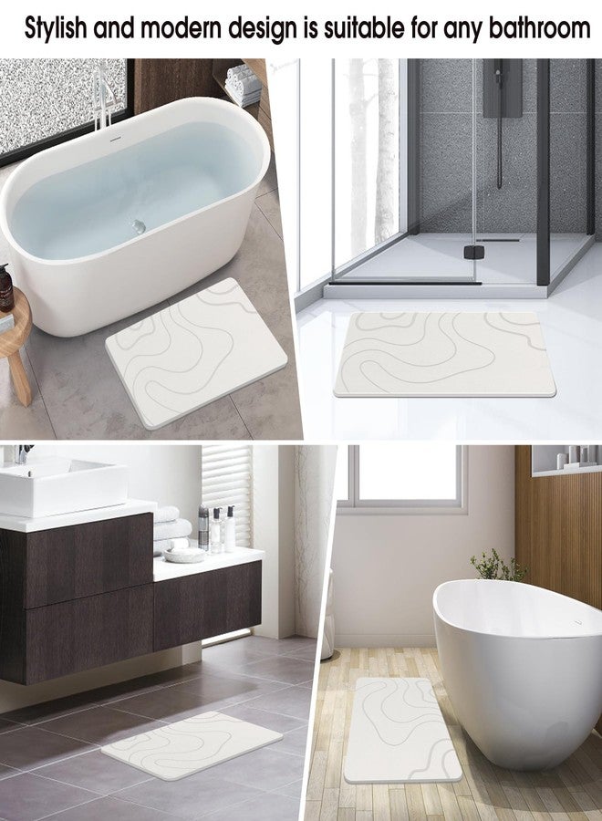 ZIKIBL Stone Bath Mat Diatomaceous Earth Shower Mat Non-Slip Super Absorbent Diatomite Stone Mats for Bathroom Floor/Ktichen Cuonter Quick-Drying Easy to Clean (24''*16''White) - Image 4