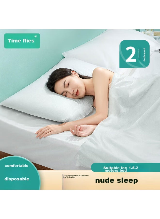 Sometimes Light Disposable Bed Sheet , Hotel Hygiene-enhancing Extra Large Single/double Bed Sheet For Travel And Business Trips, 2*2.3m, 2 Pieces - Image 1