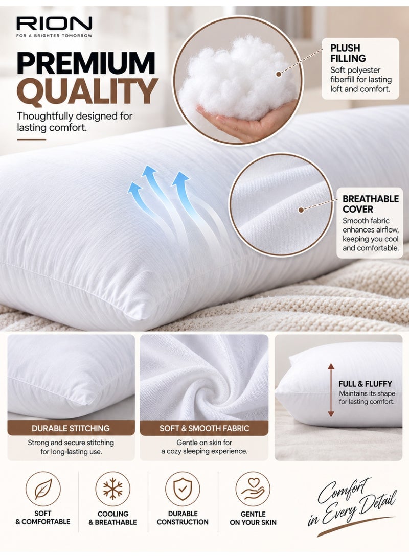 RION Full Body Pillow 50x150 cm – Ultra Soft Long Pillow for Side Sleepers, Pregnancy & Maternity Support – Hypoallergenic Polyester Fiberfill - Image 4