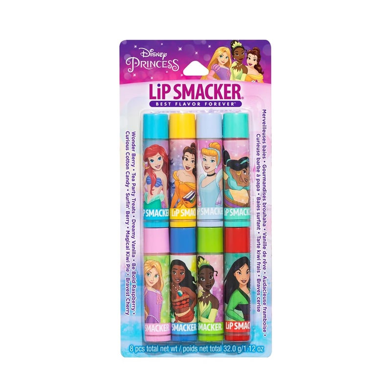Lip Smacker Disney Princess Flavored Lip Balm Party Pack 8 Count, Clear, For Kids - Image 1