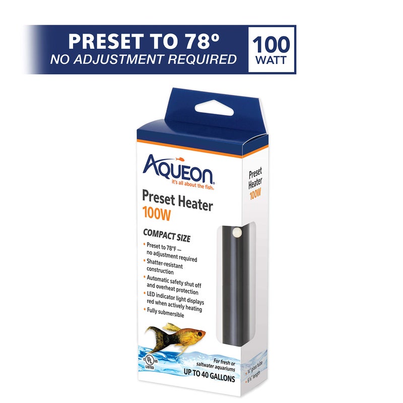 Aqueon Aquarium Fish Tank Preset Heater For Up To 40 Gallons, 100 Watts - Image 2