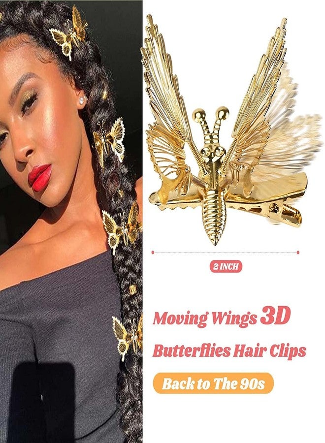Blubby 6 Pcs Golden and Silver Butterfly Metal Hair Clutcher Hair Claw Clips for Women - Image 3