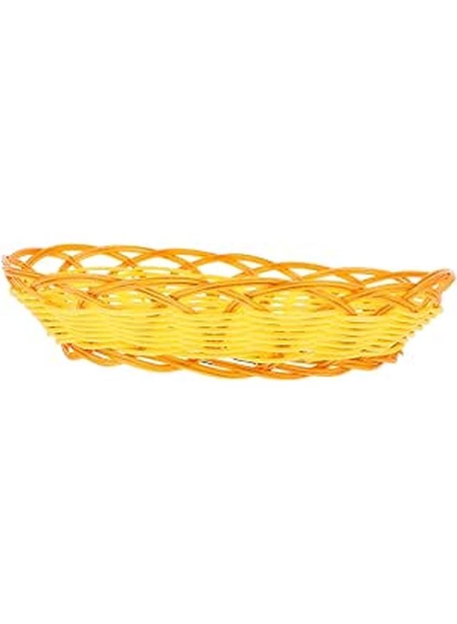 Oval 22cm Plastic Woven Bread Snack Fruit Basket for Serving Household Storage - Image 1
