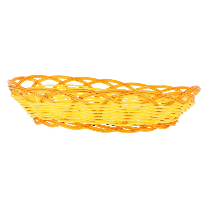 Oval 22cm Plastic Woven Bread Snack Fruit Basket for Serving Household Storage - Image 2