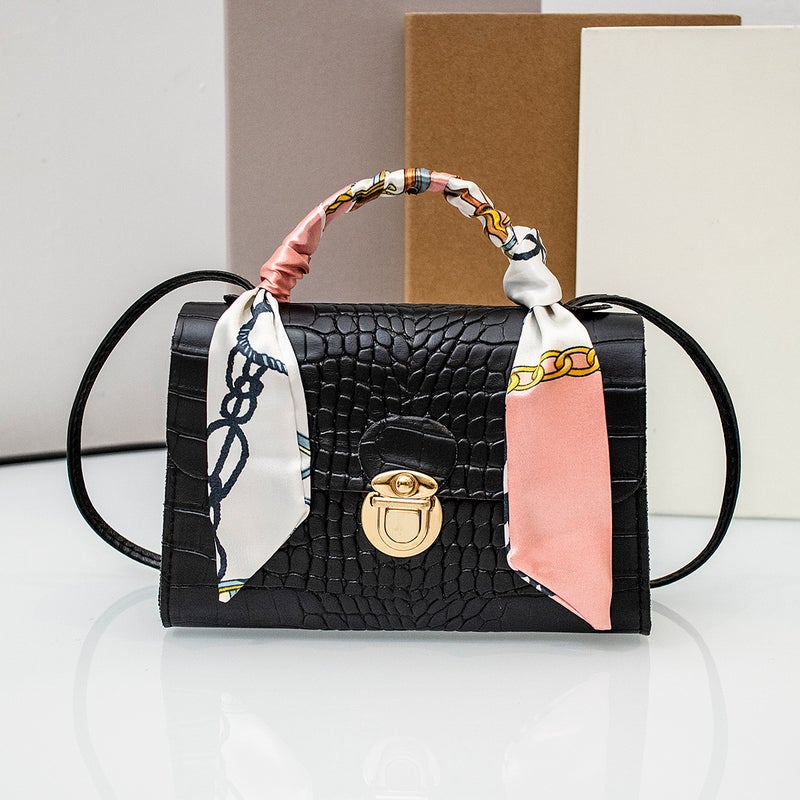 Retro Printed Silk Scarf Single Shoulder Crossbody Small Square Bag Versatile Casual Bag Women'S Bag Dropshipping - Image 1