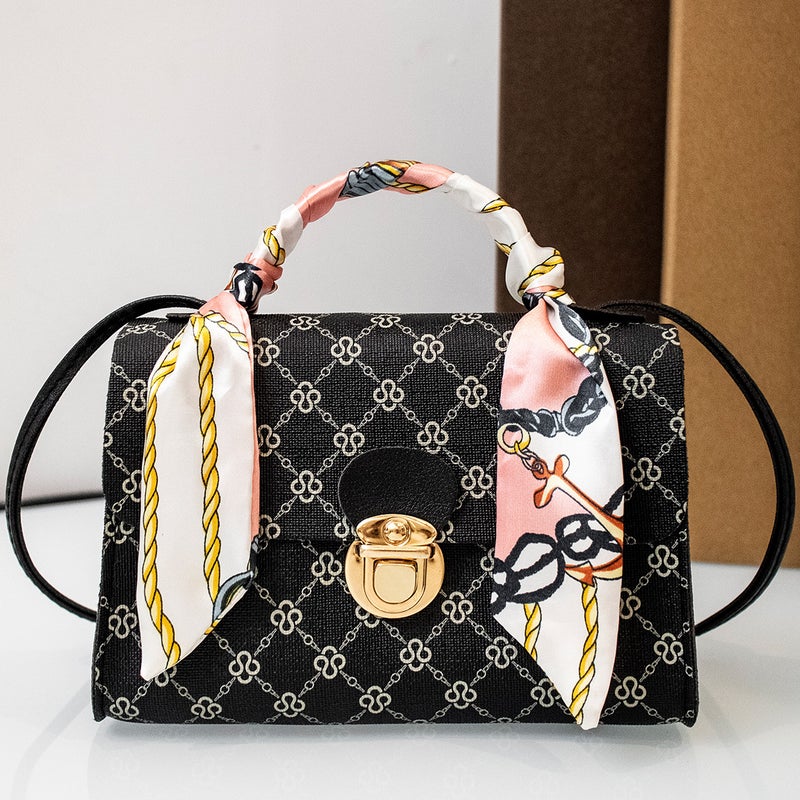 Retro Printed Silk Scarf Single Shoulder Crossbody Small Square Bag Versatile Casual Bag Women'S Bag Dropshipping - Image 4
