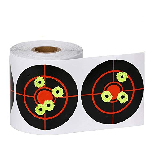 GearOZ Splatter Target Stickers, 3 Inch Reactive Paper Targets, 250 Pcs Adhesive Shooting Targets with Fluorescent Yellow Impact for BB Gun, Pellet Gun, Airsoft, Rifle Shooting Practice - Image 1