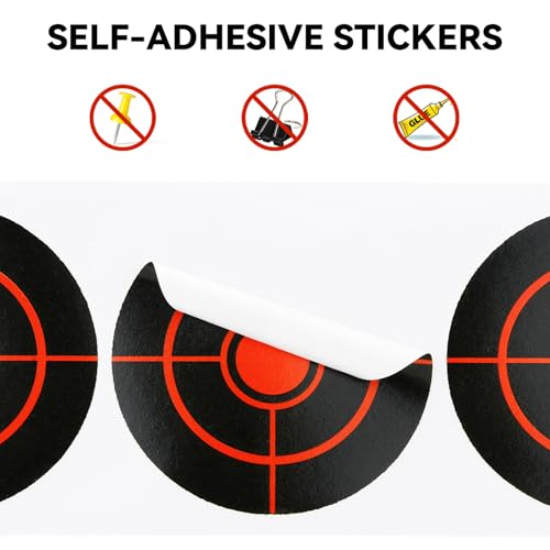 GearOZ Splatter Target Stickers, 3 Inch Reactive Paper Targets, 250 Pcs Adhesive Shooting Targets with Fluorescent Yellow Impact for BB Gun, Pellet Gun, Airsoft, Rifle Shooting Practice - Image 4