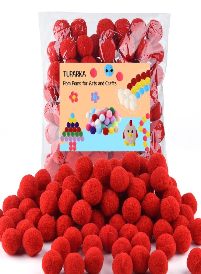 توباركا TUPARKA 100 قطعة من كرات بوم بوم الحمراء مقاس 1 بوصة لمشاريع الحرف اليدوية والفنية DIY - Image 1
