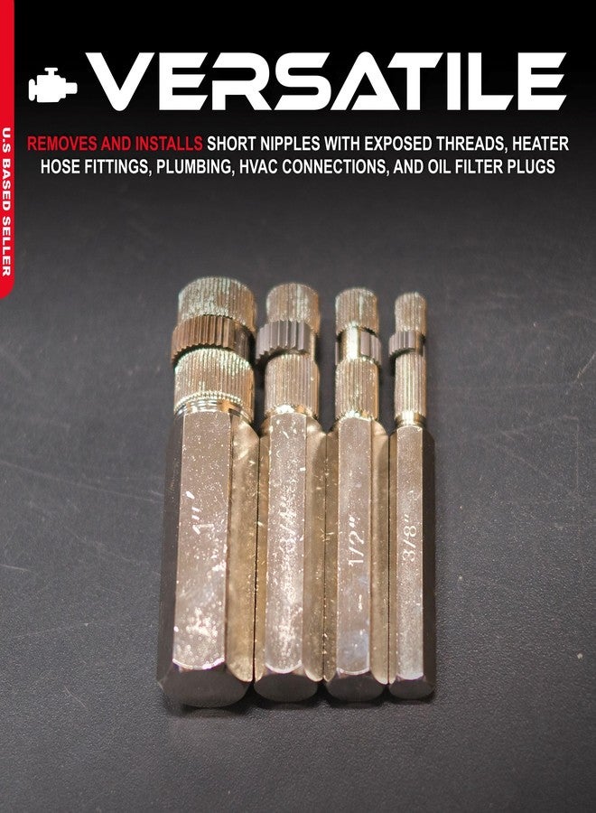 ABN Internal Pipe Removal Tool Pipe Nipple Extractor Set, General Internal Pipe Wrench Set 4pc - 1, 3/4, 1/2, 3/8 Inch - Image 3