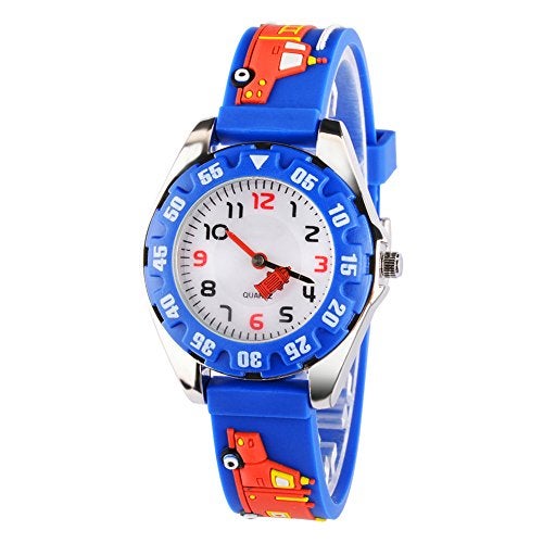 Venhoo Kids Watches 3D Cute Cartoon Digital Waterproof Silicone Children Wristwatches Time Teacher Gifts for 3 4 5 6 7 8 9 Years Old Age Boys-Blue - Image 1