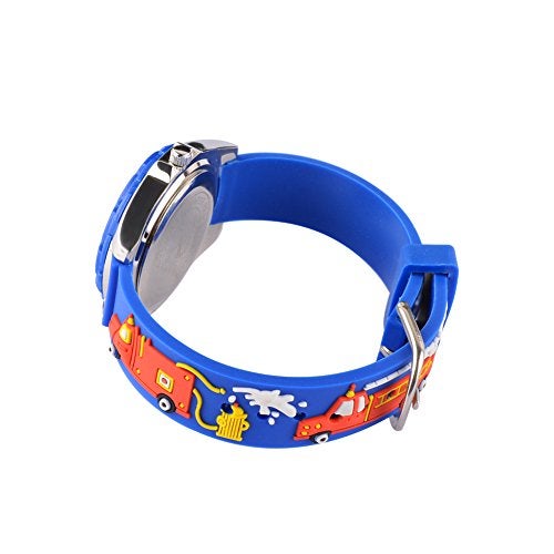 Venhoo Kids Watches 3D Cute Cartoon Digital Waterproof Silicone Children Wristwatches Time Teacher Gifts for 3 4 5 6 7 8 9 Years Old Age Boys-Blue - Image 5