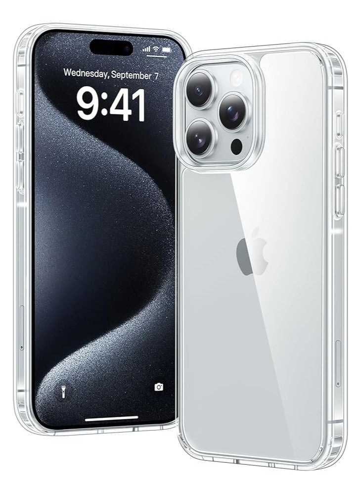 Mismo Clear Shockproof Case for iPhone 15 Pro Max – Ultra Thin Transparent TPU Cover, Anti-Scratch & Anti-Yellowing Crystal Clear Protective Bumper Case - Clear - Image 1