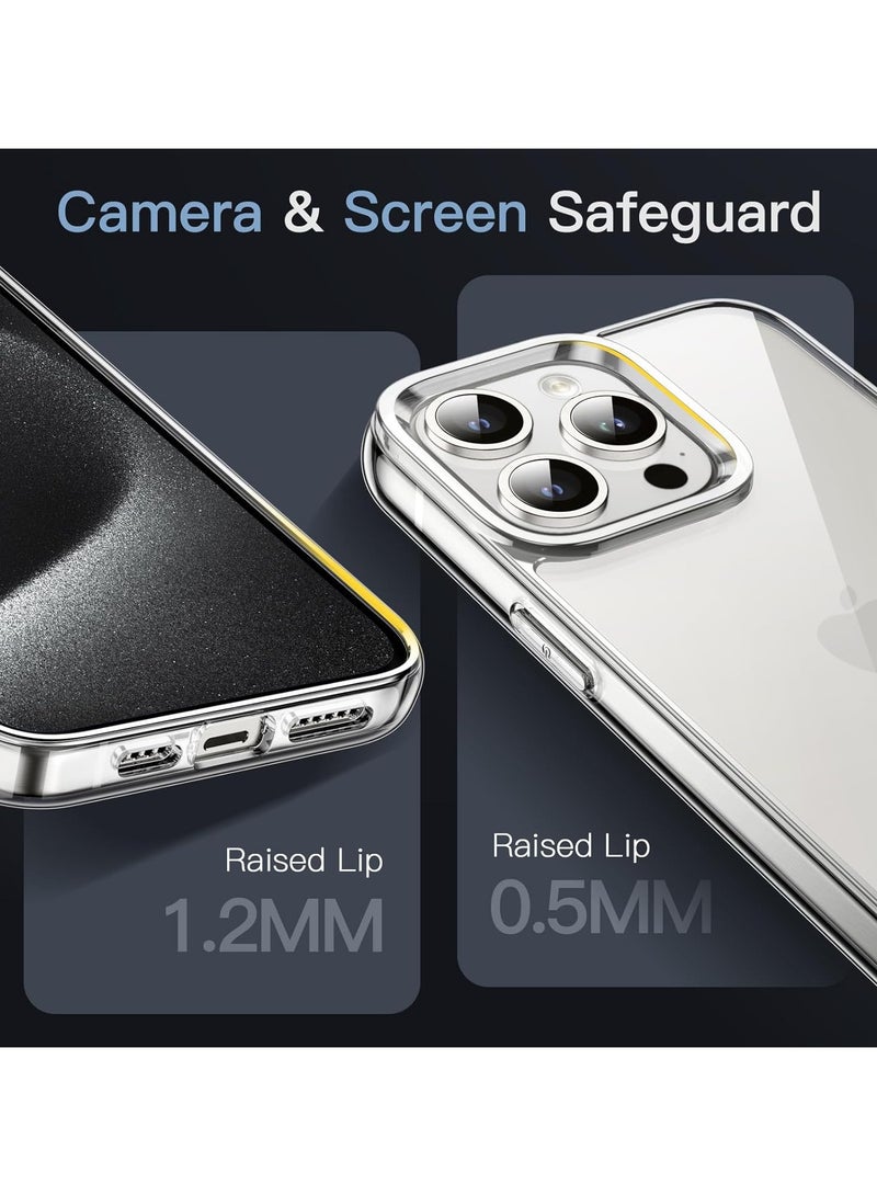 Mismo Clear Shockproof Case for iPhone 15 Pro Max – Ultra Thin Transparent TPU Cover, Anti-Scratch & Anti-Yellowing Crystal Clear Protective Bumper Case - Clear - Image 4