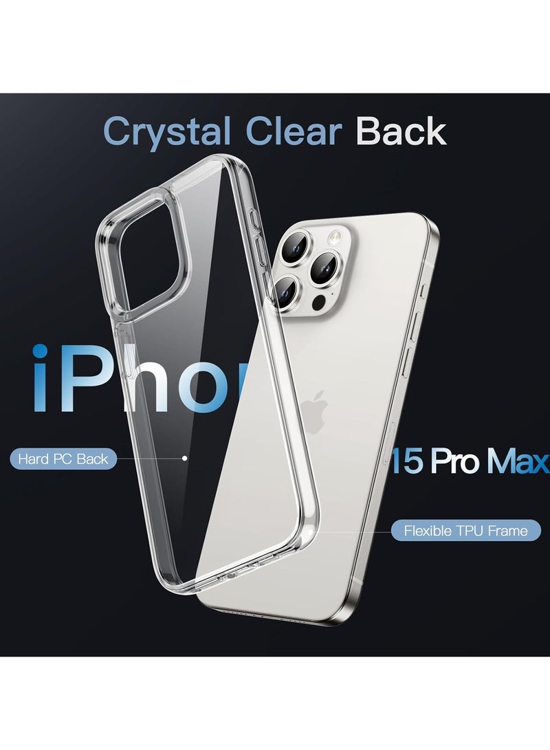 Mismo Clear Shockproof Case for iPhone 15 Pro Max – Ultra Thin Transparent TPU Cover, Anti-Scratch & Anti-Yellowing Crystal Clear Protective Bumper Case - Clear - Image 5