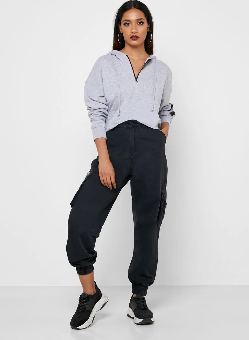 Missguided Zip Detail Hoodie