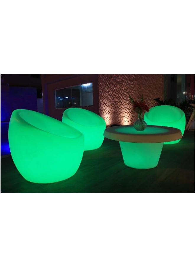 TRAMONTINA Since 1911,Made in Brazil-  Oca LumiÃ©re White Armchair in Polyethylene With LED Bulb  - Image 2