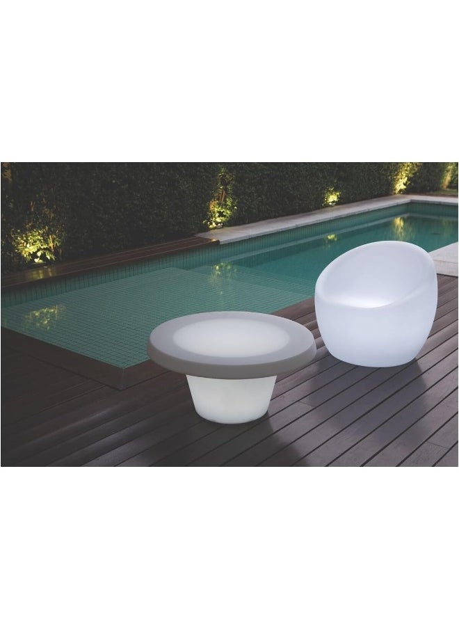 TRAMONTINA Since 1911,Made in Brazil-  Oca LumiÃ©re White Armchair in Polyethylene With LED Bulb  - Image 5