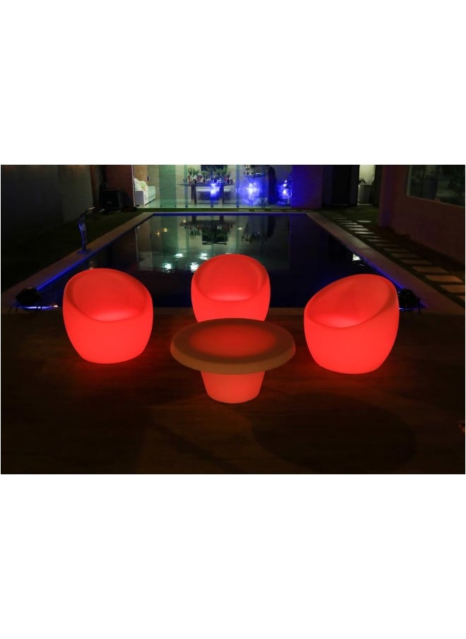 TRAMONTINA Since 1911,Made in Brazil-  Oca LumiÃ©re White Armchair in Polyethylene With LED Bulb  - Image 4