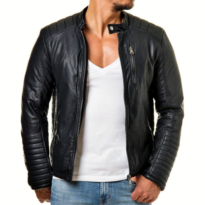 DECIMAL Mens Black Genuine Lambskin Leather Biker Jacket VINTAGE REAL BROWN MOTORCYCLE JACKETS FOR MEN as1 alpha l regular regular BLACK Z POCKET