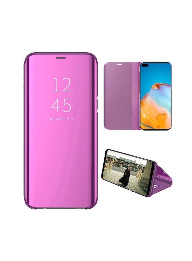 For Huawei Nova Y91 Clear View Flip Case , Without Sensor , Stand Watching Position , Mirror Full Protection Cover Compatible With Huawei Nova Y91 (6.95’) (Purple) - Image 2