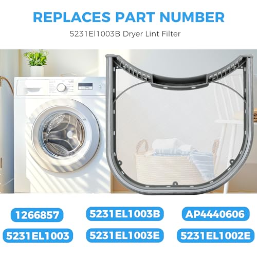 Romalon 5231El1003B Dryer Lint Filter by Romalon Fit for LG Kenmore 7958/7968/7969 Dryer with Felt Rim Seal Replaces 5231El1002E Ap4440606 5231El1003E Ps3527578 5231El1003A 1266857 Ah3527578 Ea3527578 - Image 3